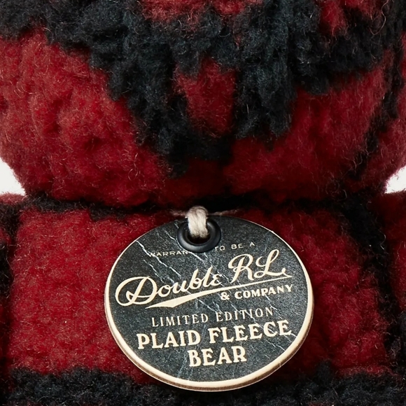 RRL Ralph Lauren Limited Edition Red Plaid Fleece Black Bear #'d out of 100 - Picture 2 of 3